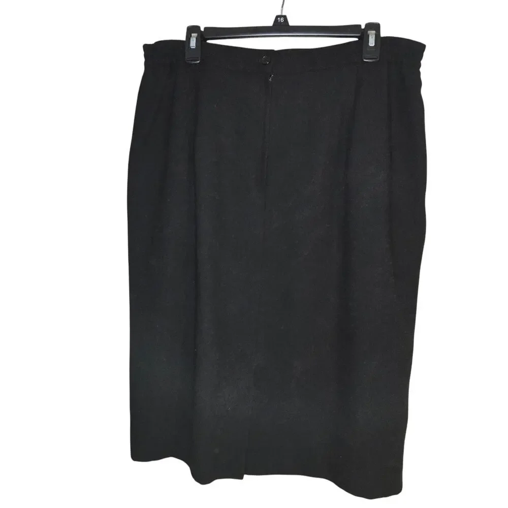 Valerie Stevens II 18W Classic Black Pencil Skirt Plus [0237] - Picture 3 of 9